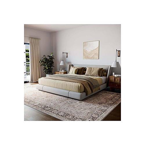 Atelier 504 Soft Greige Eskitme Vintage Hal� Etnik Otantik Y�kanabilir Salon Hal�s�