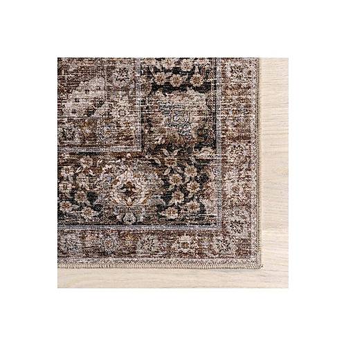 Atelier 501 Brown Taupe Eskitme Vintage Hal� Etnik Otantik Y�kanabilir Salon Hal�s�