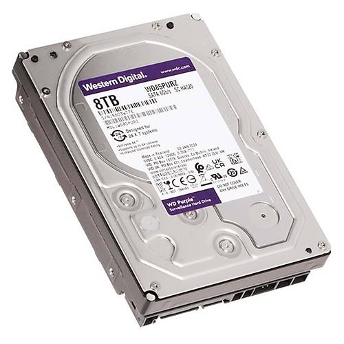 8 TB WD 3.5 PURPLE SATA3 5640RPM 256MB 7/24 GUVENLIK WD85PURZ (3 YIL RESMI DIST GARANTILI)