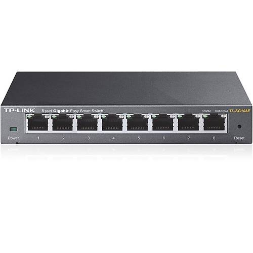 TP-LINK TL-SG108E 8 PORT GIGABIT EASY SMART Y�NET�LEB�L�R METAL KASA SWITCH
