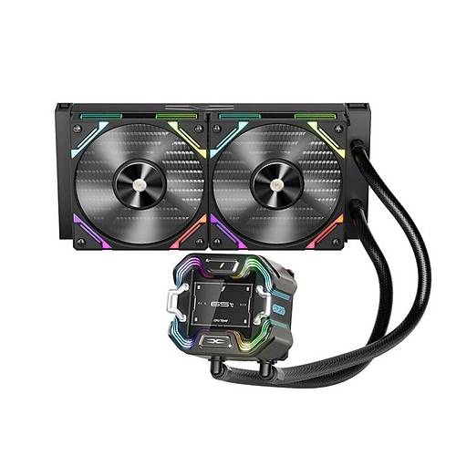1ST PLAYER X STARSHIP 240MM S�YAH ARGB IPS 2.4'' D�J�TAL EKRANLI AM5,AM4 / LGA1851, LG 1700 PREMIUM ��LEMC� SIVI SO�UTUCU