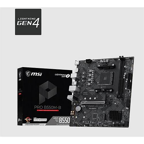 MSI PRO B550M-B DDR4 4600MHZ 1XHDMI 2XM.2 MATX AM4 (AMD AM4 5000/5000G/4000G/3000/3000G SER�LER� �LE UYUMLU)