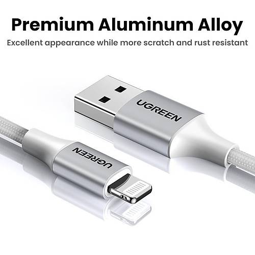 UGREEN LIGHTNING TO USB-A �RG�L� MF� SERT�F�KALI �PHONE HIZLI �ARJ KABLOSU 2 METRE G�M�� 60163