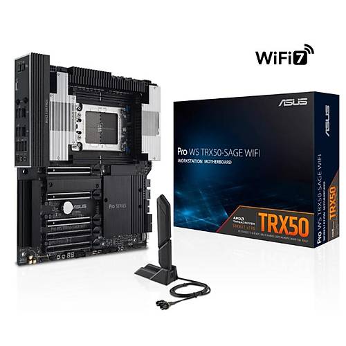ASUS PRO WS TRX50-SAGE WIFI DDR5 8000MHZ 3XM.2 USB WIFI7 (AMD THREADRIPPER PRO 9000/7000 WX SER�LER� �LE UYUMLU)