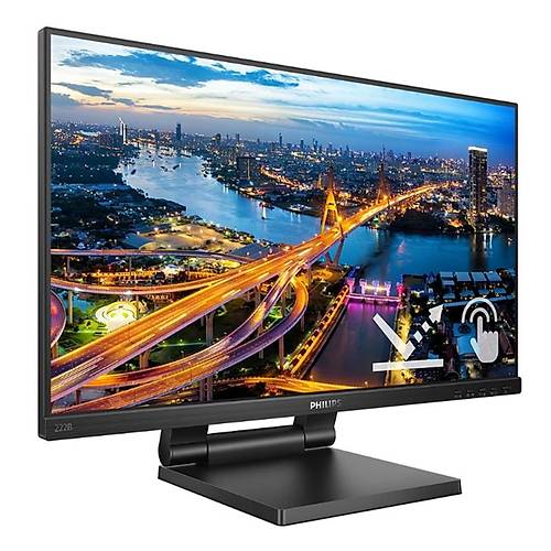 21.5 PHILIPS 222B1TC/00 IPS 4MS 75MHZ 1XVGA 1XHDMI 1XDP 1XUSB 3.2 FHD 1920X1080 HOPARL�R DOKUNMAT�K EKRAN VESA S�YAH