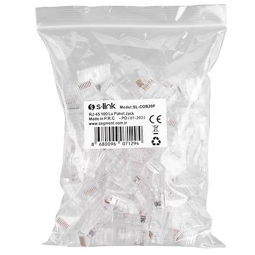 S-LINK SL-COB20P CAT6 EZRJ-45 YEN� NES�L UTP KONNEKT�R 100 L� KUTU