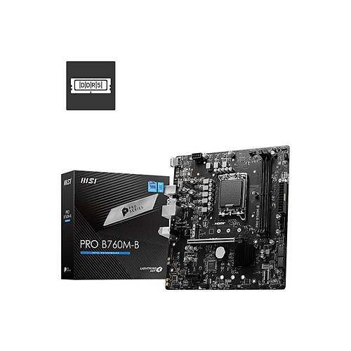 MSI PRO B760M-B DDR4 4800MHZ 1XHDMI 1XM.2 USB 3.2 MATX 1700P (12. / 13. VE 14. NES�L ��LEMC� UYUMLU)