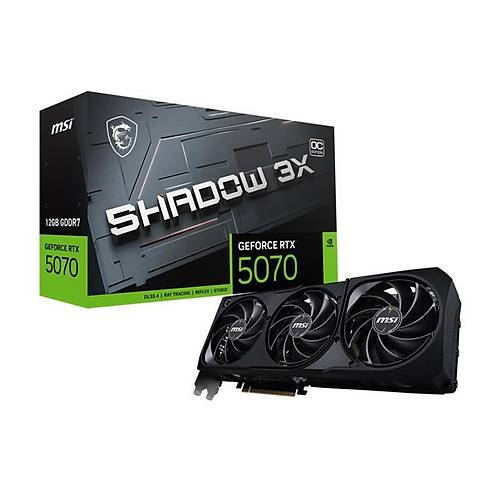 MSI GEFORCE RTX5070 12G SHADOW 3X OC 12GB GDDR7 192BIT 1XHDMI 3XDP EKRAN KARTI