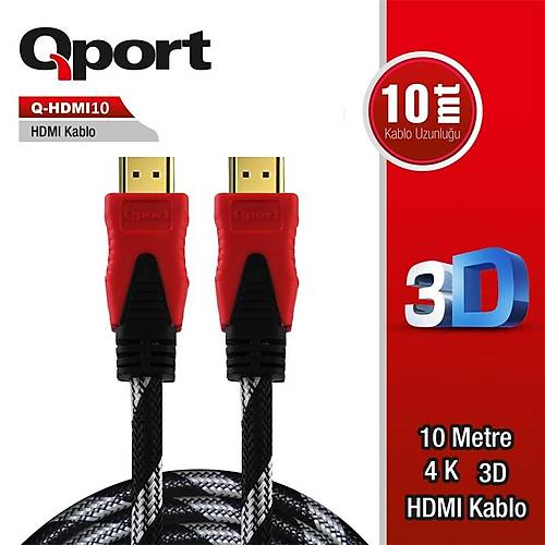 QPORT Q-HDMI10 10 METRE ALTIN U�LU HDMI KABLO 1.4V