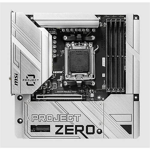 MSI B650M PROJECT ZERO DDR5 7600MT/S 1XHDMI 1XDP 2XM.2 USB MATX AM5 (AMD AM5 9000/8000/7000 SER� �LE UYUMLU)