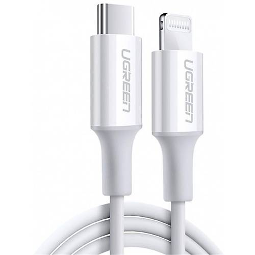 UGREEN TYPE-C TO LIGHTNING 3A PD MF� SERT�F�KALI HIZLI �ARJ KABLOSU (10493) 1 MT BEYAZ