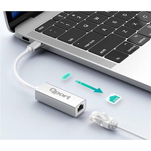 QPORT Q-TR45 TYPE-C TO RJ45(G�GAB�T)NETWORK �EV�R�C�