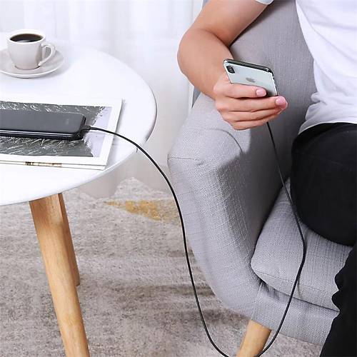 AUKEY CB-BAL7-BK NAYLON �RG�L� USB-A LIGHTNING KABLOSU 0.9MT