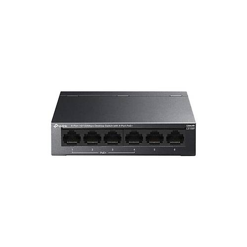 TP-LINK LS106P 6 PORT 10/100MBPS 4-PORT POE+ 65W MASA�ST� SWITCH