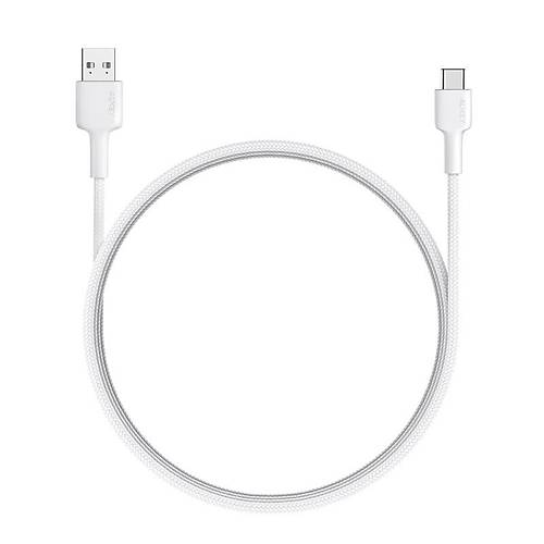 AUKEY CB-CD30-WH NAYLON �RG�L� USB-A TYPE-C �ARJ KABLOSU 0.9MT