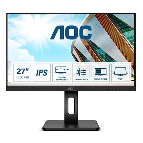 27 AOC Q27P2Q IPS 4MS 75MHZ 1XVGA 1XHDMI 1XDP 1XDVI 2K QHD 2560X1440 HOPARL�R Y�KSEKL�K AYARI PIVOT VESA S�YAH