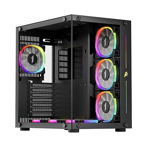 1ST PLAYER SP8 S�YAH 750W 80+ SILVER ATX 3.1 ARGB 7X12CM FAN TEMPERL� CAM USB 3.0 ATX KASA