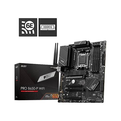 MSI PRO B650-P WIFI DDR5 6000MHZ 1XHDMI 1XDP 2XM.2 USB 3.2 ATX AM5 (AMD AM5 9000/8000/7000 SER�LER� �LE UYUMLU)