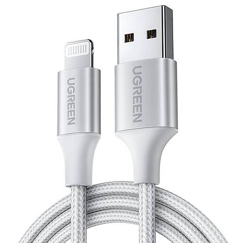 UGREEN LIGHTNING TO USB-A �RG�L� MF� SERT�F�KALI �PHONE HIZLI �ARJ KABLOSU 2 METRE G�M�� 60163