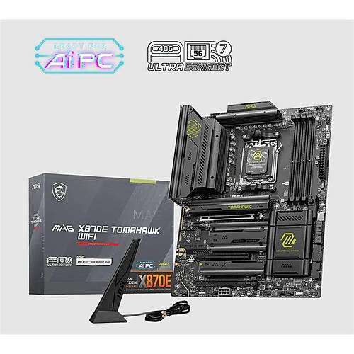 MSI MAG X870E TOMAHAWK WIFI DDR5 8400MT/S 1XHDMI 4XM.2 USB AM5 ATX(AMD AM5 9000/8000/7000 SER�LER� �LE UYUMLU)