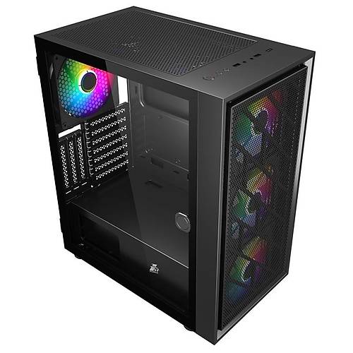 1ST PLAYER AR7 S�YAH 650W 80+ ARGB 4X12CM FAN TEMPERL� CAM MESH USB 3.0 ATX KASA