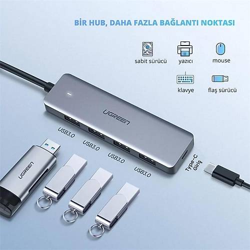 UGREEN TYPE-C USB 3.0 4 PORT USB HUB �OKLAYICI GR� 70336