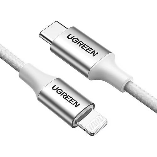 UGREEN TYPE-C TO LIGHTNING 3A  70525 PD MF� SERT�F�KALI �RG�L� HIZLI �ARJ KABLOSU 2 METRE G�M��
