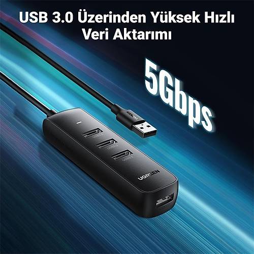UGREEN USB 3.0 4-PORT HUB 0.25MT S�YAH 10915