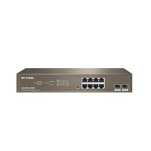 IP-COM G3310P-8-150W 8 PORT GIGABIT + 2X1GB SFP UPLINK L2/CLOUD Y�NET�LEB�L�R RACK 130W POE SWITCH