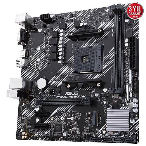 ASUS PRIME A520M-K DDR4 4600MHZ 1XVGA 1XHDMI 1XM.2 USB 3.2 MATX AM4 (AMD AM4 5000/4000 /3000 SER�S� �LE UYUMLU)