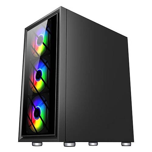1ST PLAYER AR7-G S�YAH 750W 80+ SILVER ATX 3.1 ARGB 4X12CM FAN TEMPERL� CAM USB 3.0 ATX KASA