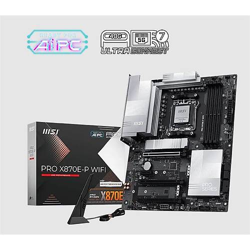 MSI PRO X870E-P WIFI DDR5 8200MT/S 1XHDMI 3XM.2 USB AM5 ATX(AMD AM5 9000/8000/7000 SER�LER� �LE UYUMLU)