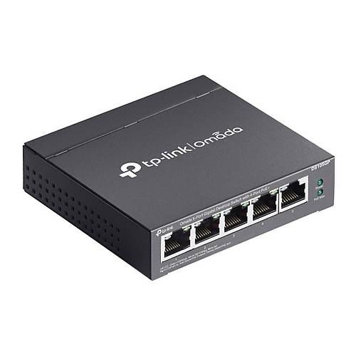 TP-LINK OMADA DS105GP 4 PORT GIGABIT + 1 PORT GIGABIT UPLINK 65W POE Y�NET�LEMEZ SWITCH