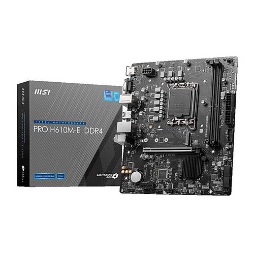 MSI PRO H610M-E DDR4 3200MHZ 1XVGA 1XHDMI 1XM.2 USB 3.2 MATX 1700P (12. / 13. VE 14. NES�L ��LEMC� UYUMLU)