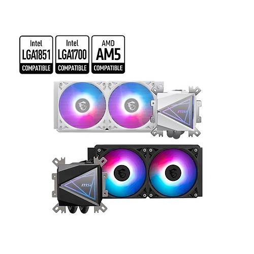 MSI MAG CORELIQUID I240 WHITE 240MM ARGB CPU SIVI SO�UTUCU (LGA1150/1151/1155/1156/1200/1700/1851/AM4/AM5 UYUMLU)