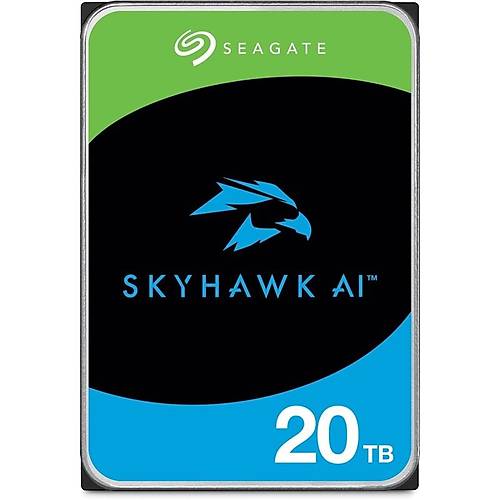 20 TB SEAGATE 3.5 SKYHAWK AI SATA 512MB 7/24 GUVENLIK ST20000VE003 (5 YIL RESMI DIST GARANTILI)