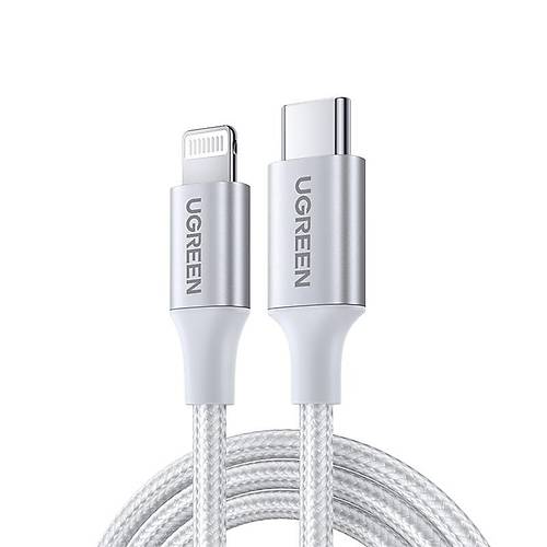 UGREEN TYPE-C TO LIGHTNING 3A  70525 PD MF� SERT�F�KALI �RG�L� HIZLI �ARJ KABLOSU 2 METRE G�M��