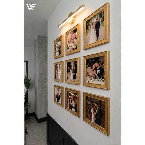 9'lu Kare Siyah �er�eve Seti � 20x20 Cm (D�� �l��) Duvar Dekoru Ve Ayakl� Foto�raf �er�evesi
