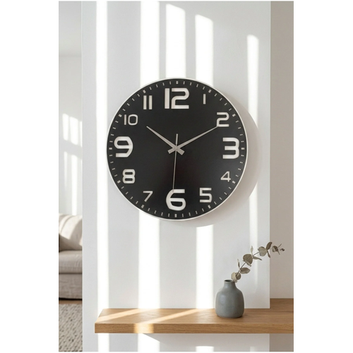 B�y�k Rakaml� Modern Dekoratif Ah�ap Duvar Saati - Sessiz Mekanizma - (40 CM)