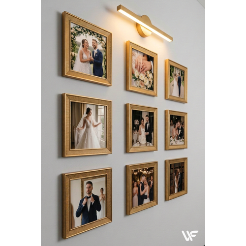 9'lu Kare Siyah �er�eve Seti � 20x20 Cm (D�� �l��) Duvar Dekoru Ve Ayakl� Foto�raf �er�evesi