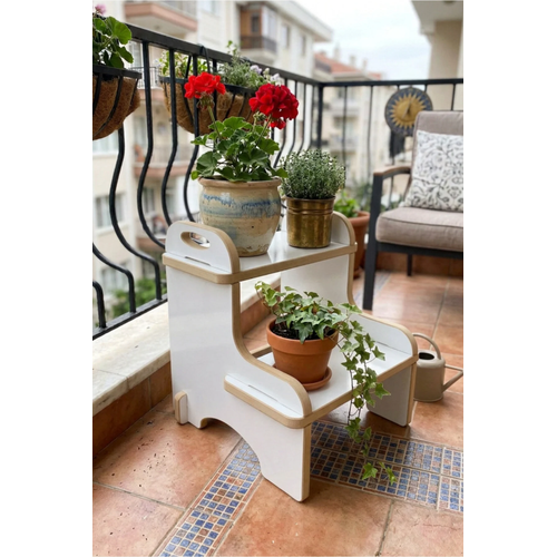 2 Basamakl� Tabure Merdiven Tabure �ocuk ve Yeti�kin ��in �ok Ama�l� Basamakl� Tabure WC Balkon Mutfak Y�kseltici