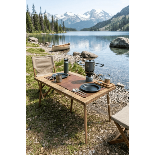 Portatif Katlanabilir Ah�ap Kamp Masas� 50x100 cm El Yap�m� Piknik Masas� Ta��nabilir Masa Outdoor Balkon Bah�e Kamp Ekipman�