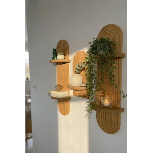 Semplice Duvar Raf� 3'l� Set Duvar Dekorasyon �r�n� Raf Seti