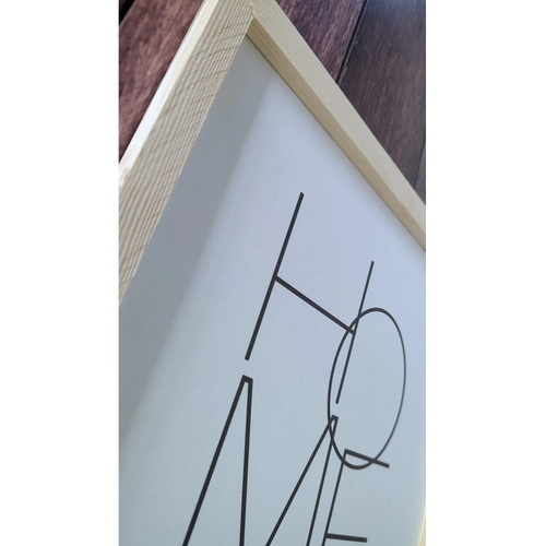 Okalipt�s Home Yaz�l� Ham Ah�ap �er�eveli Tablo Seti