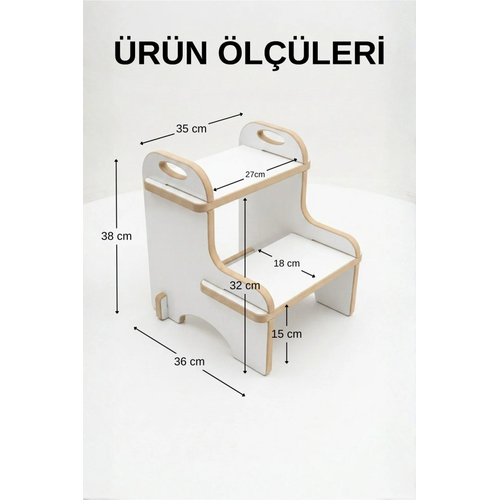 2 Basamakl� Tabure Merdiven Tabure �ocuk ve Yeti�kin ��in �ok Ama�l� Basamakl� Tabure WC Balkon Mutfak Y�kseltici