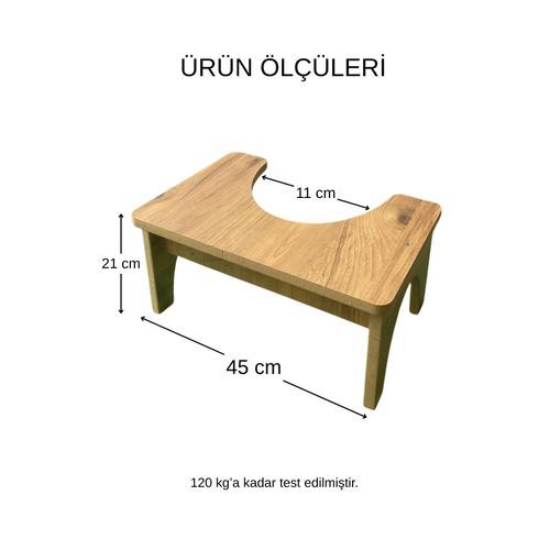 Klozet ��in Ah�ap Ayak Taburesi, Ergonomik, Kaymaz, Sa�lam Tuvalet Basama��