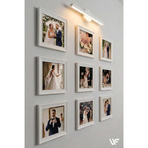 9'lu Kare Siyah �er�eve Seti � 20x20 Cm (D�� �l��) Duvar Dekoru Ve Ayakl� Foto�raf �er�evesi