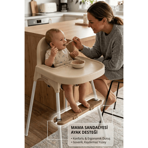 Mama Sandalyesi Ayak Koyma Deste�i - Ikea, E-Bebek Baby Plus Star, Faros Orzo Uyumlu (Ayak Desenli)