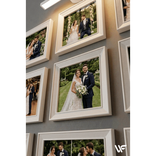 9'lu Kare Siyah �er�eve Seti � 20x20 Cm (D�� �l��) Duvar Dekoru Ve Ayakl� Foto�raf �er�evesi