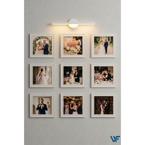 9'lu Kare Siyah �er�eve Seti � 20x20 Cm (D�� �l��) Duvar Dekoru Ve Ayakl� Foto�raf �er�evesi